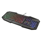 Teclado Gamer Trust Iluminación Rainbow Ergonómico