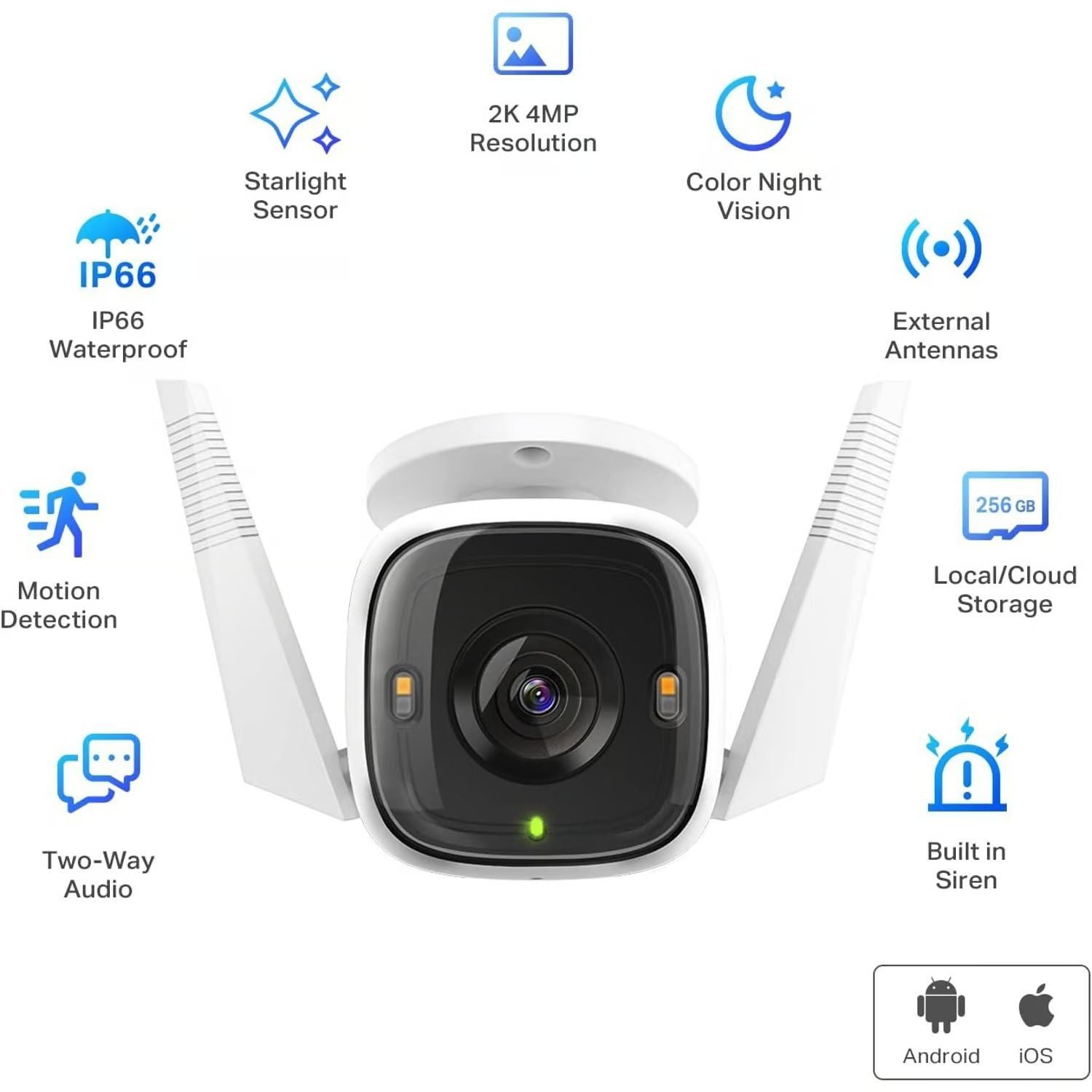 Cámara Tp Link Tapo C320WS Wifi Exterior 2K Color Bullet