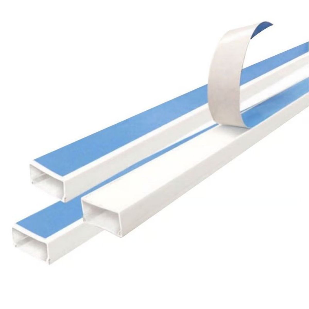 Canaleta plástica 20×12 mm con adhesivo (azul)