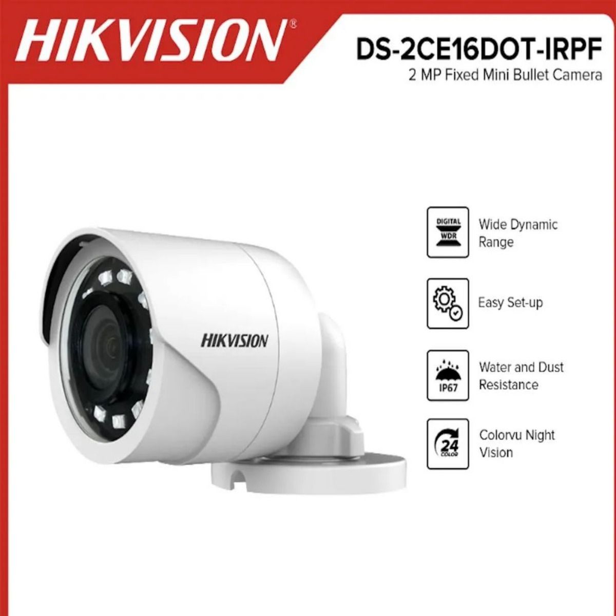 Cámara HiLook Bala 2MP 2.8mm IR Exterior THC-B120-MC