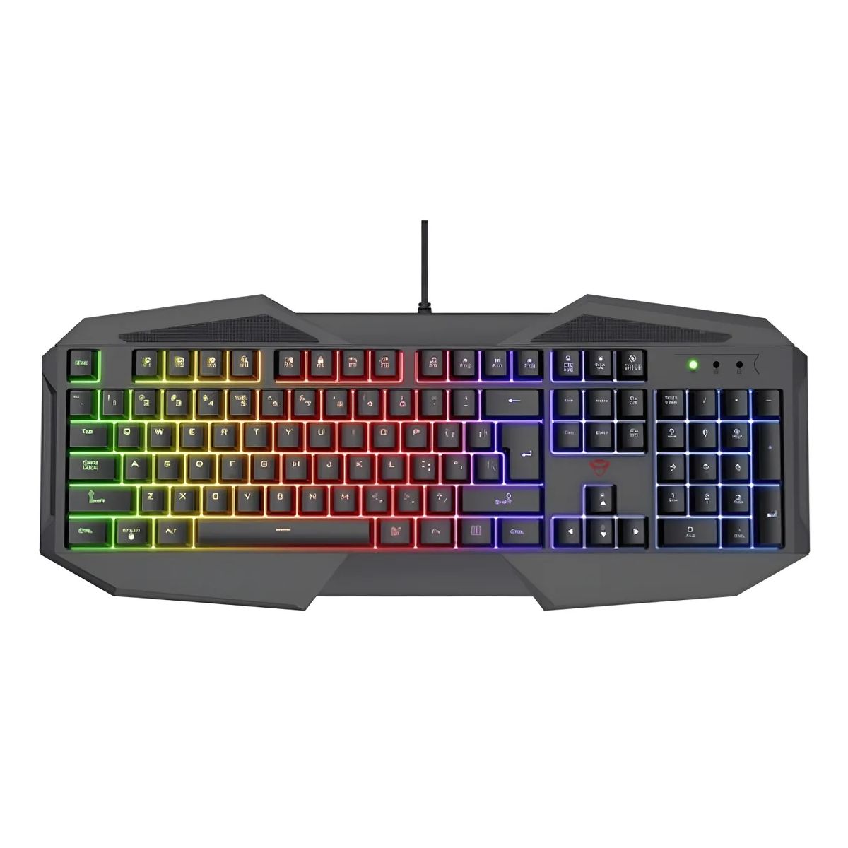 Teclado Gamer Trust Iluminación Rainbow Ergonómico
