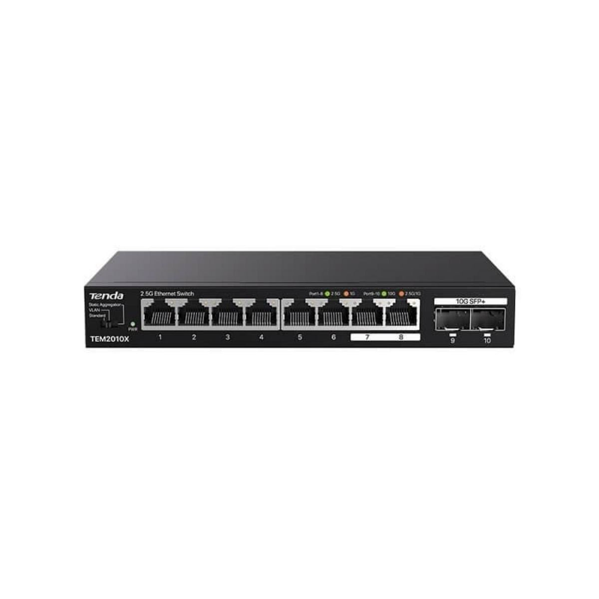 SWITCH TENDA 8 PUERTOS 2.5 GIGABIT +2 PUERTOS SFP 10 GIGABIT+SLOTS