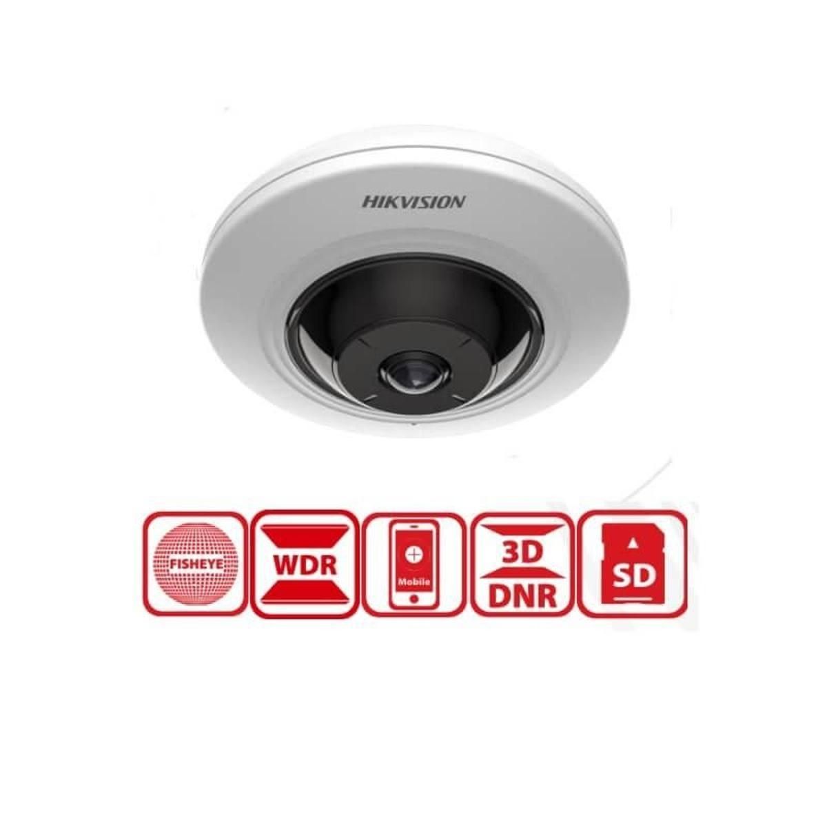 Cámara IP Fisheye Hikvision DS-2CD2955G0-ISU 5MP 180°