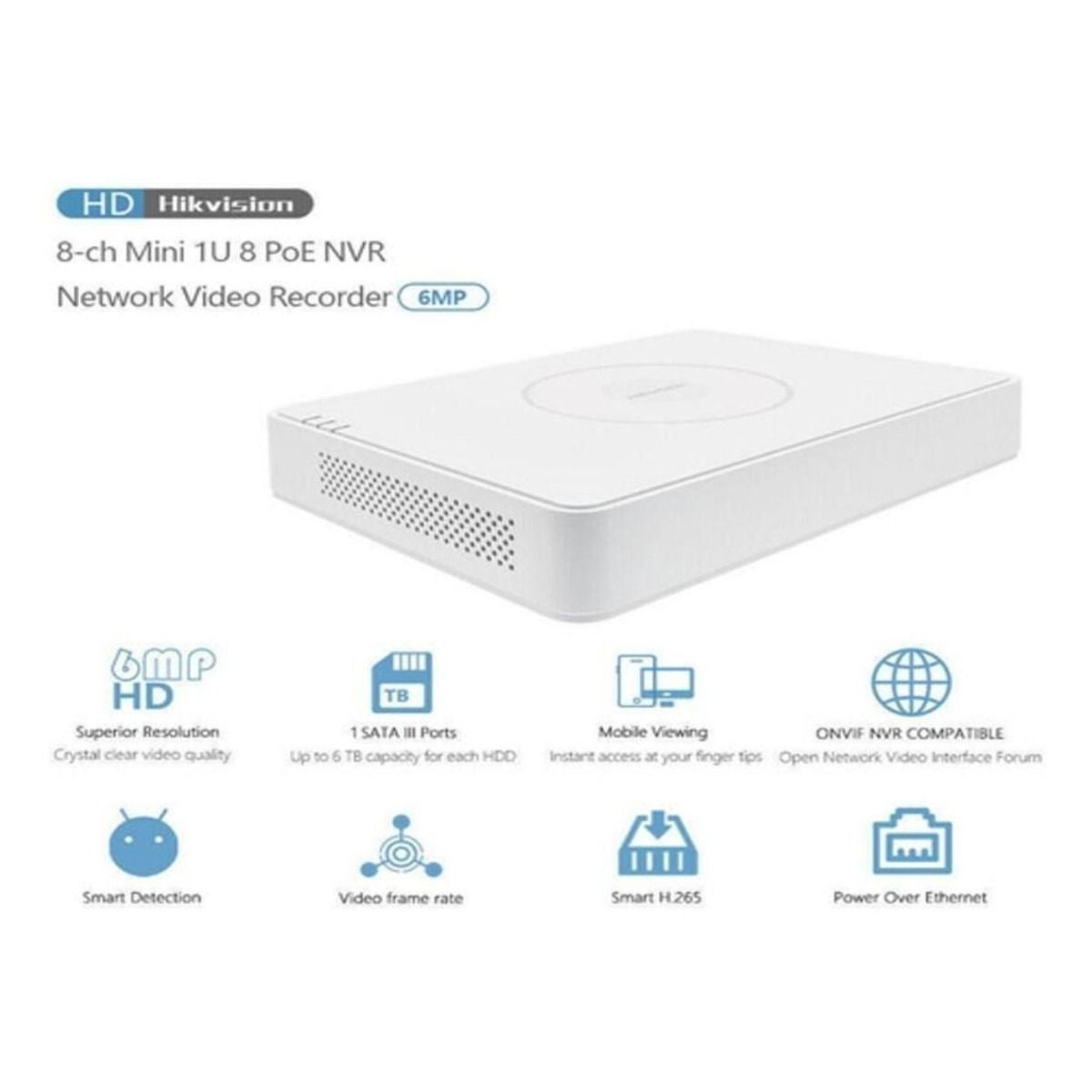 Nvr Hikvision IP 8 Canales Poe 7108NI-Q1/8P