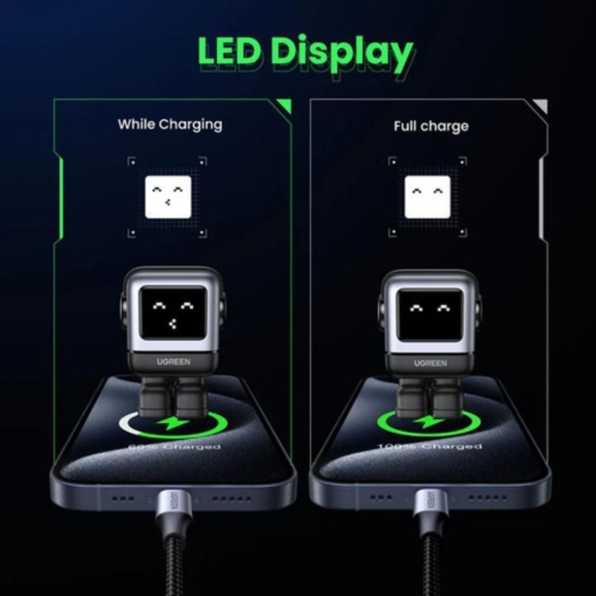 CARGADOR UGREEN 30W USB-C CARGA RAPIDA SERIE UNO CON INDICADOR LED