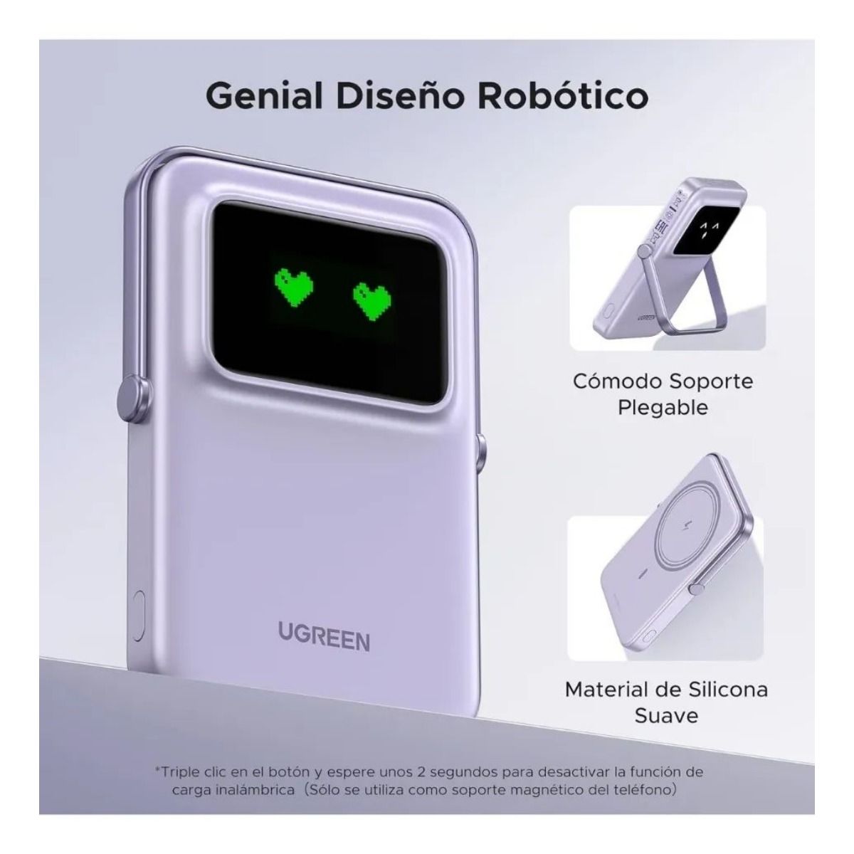 Powerbank Ugreen Uno Magsafe 5000 Mah Carga Rápida Color Rosa