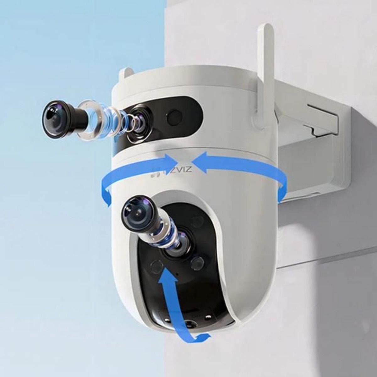 Kit 3 Cámaras Seguridad Wifi H9c Lente Doble Exterior Ezviz Color Blanco