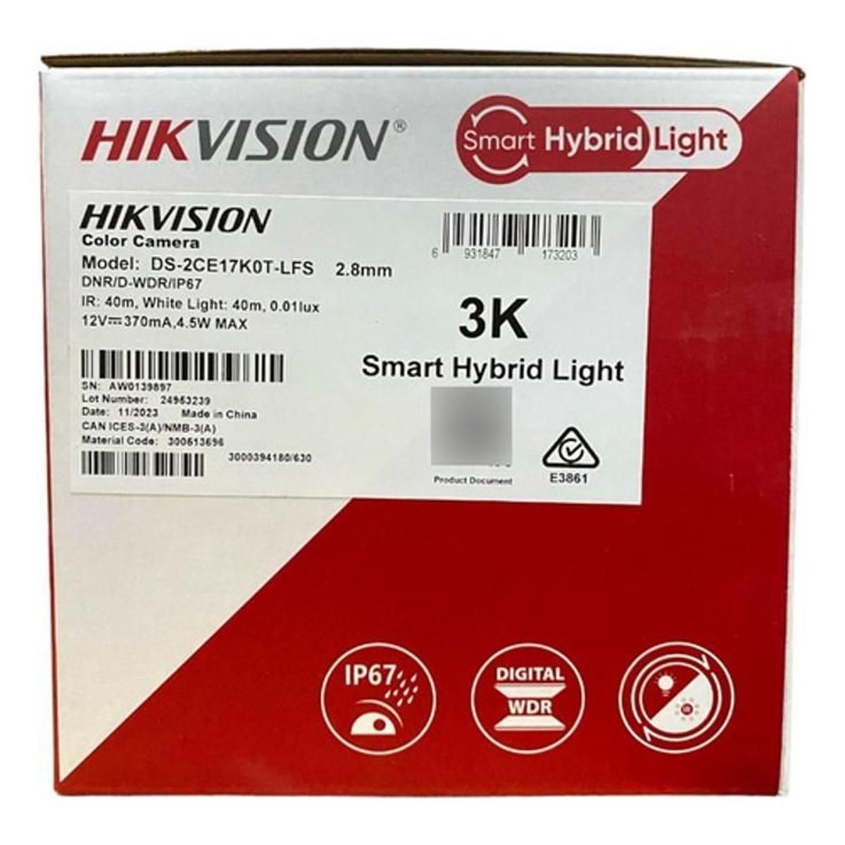 Camara Bala Hikvision Turbo Hd 3k 5MP Hibrida DS-2CE17K0T-LFS(2.8mm)