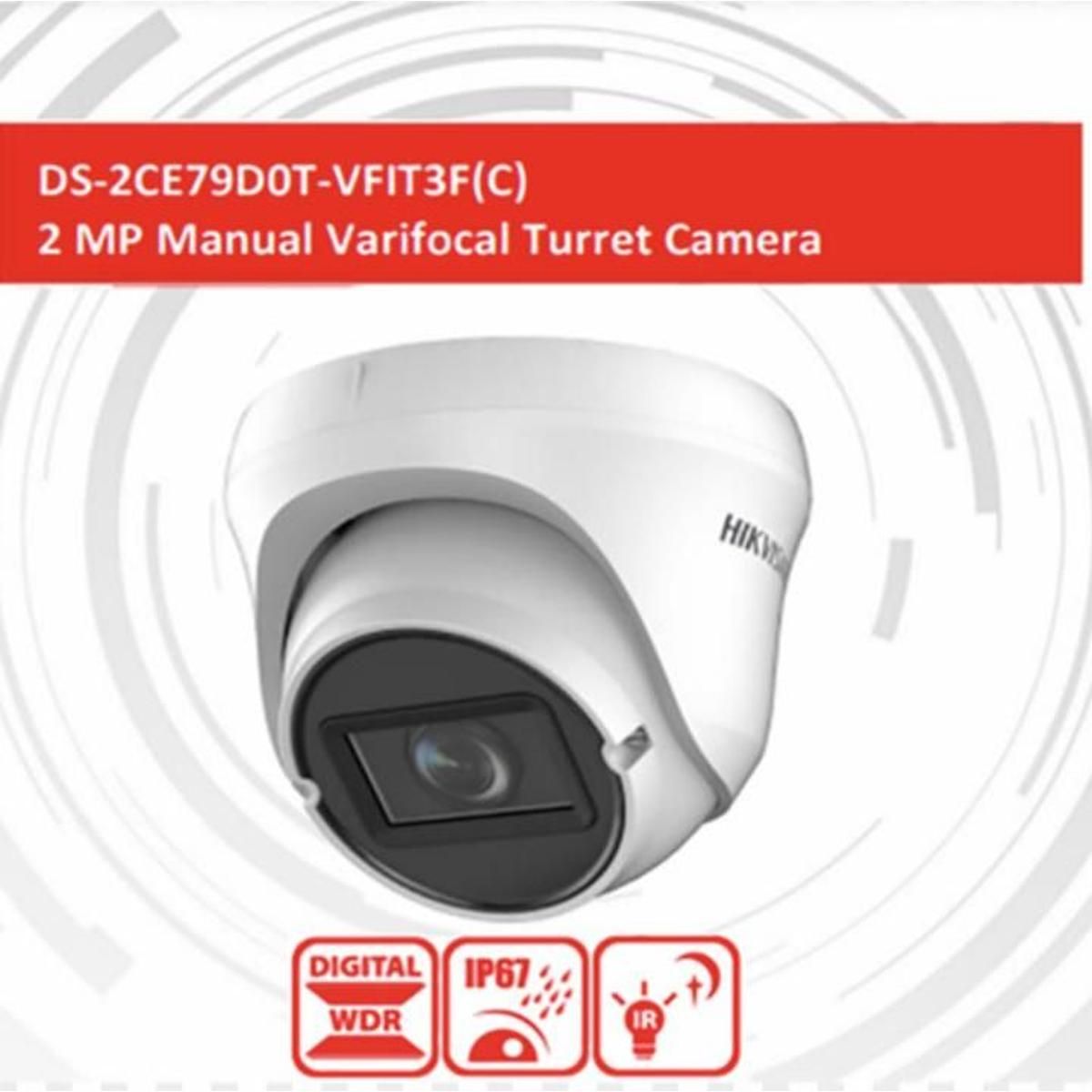 Cámara De Seguridad Hikvision 2mp Ds-2ce79d0t-vfit3f 12mm Ex