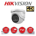 Cámara Hikvision Domo 4K 8MP 2.8mm IR Exterior DS-2CE76U1T