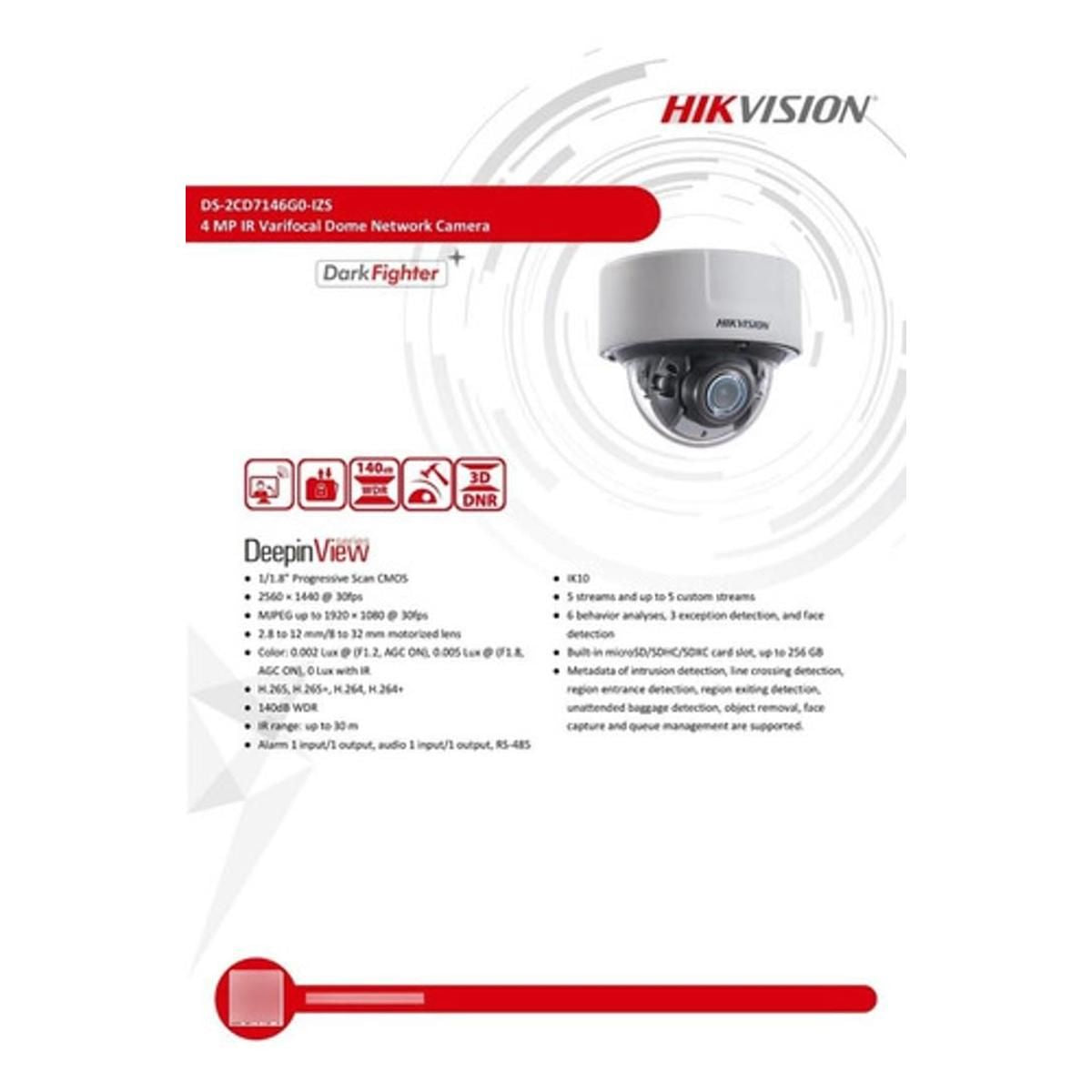 Cámara de Seguridad Hikvision Ip 4mp Domo 7146G0