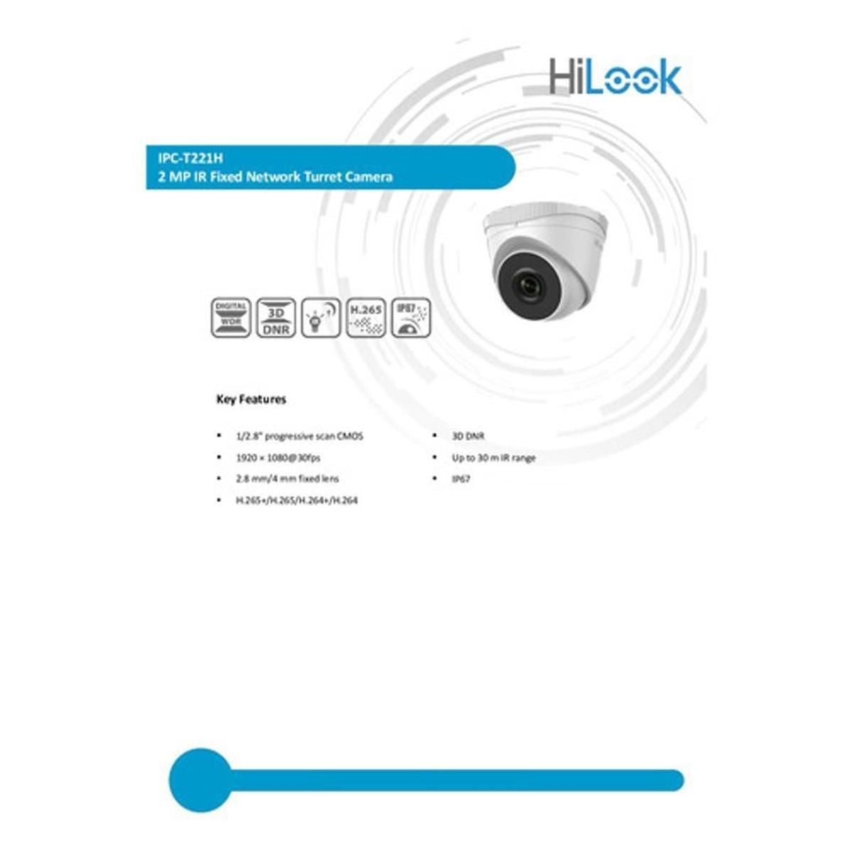 Cámara de Seguridad Hilook Bala Ip 2mp Poe Exterior T221H
