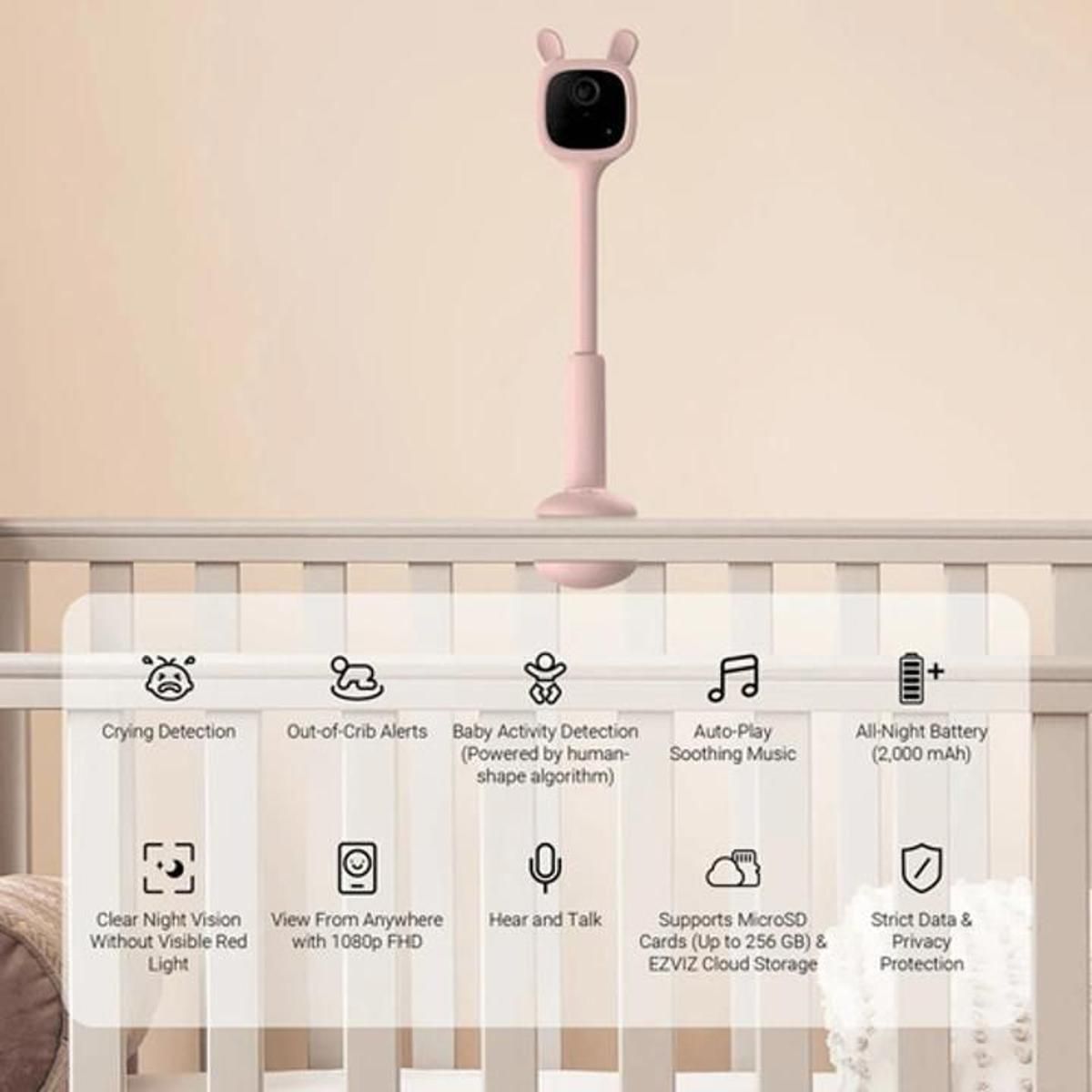 Monitor Vigila Bebe Ezviz Bm1 WIFI 2MP 4mm Color Rosado