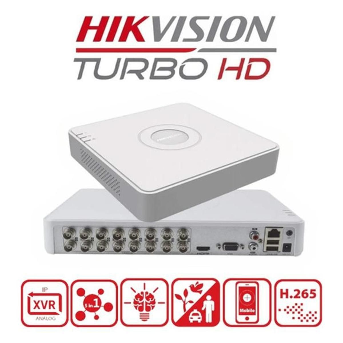 Dvr Mini Hikvision 16 Canales 1080p Lite hasta 2MP 1 Sata DS-7116HGHI-M1