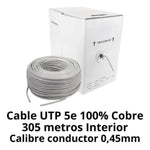 Bobina 305m de Cable UTP CAT5E LPS 100% Cobre para Interior