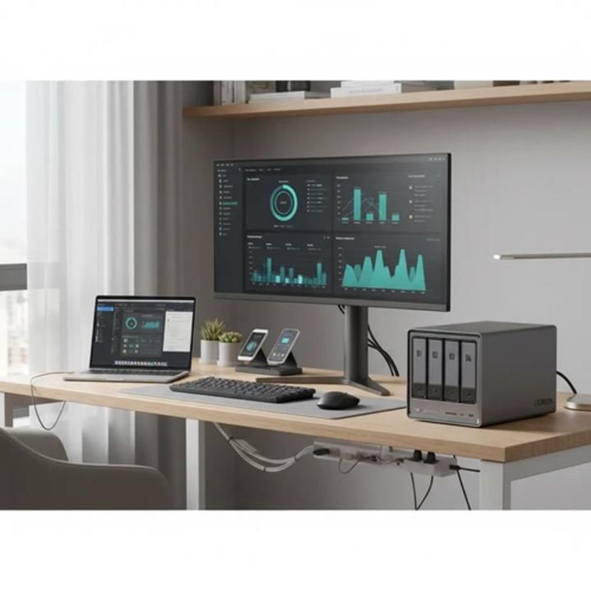 Almacenamiento Wifi Ugreen Nasync Dxp4800 4-bahías Intel N100 8gb Ram 96tb Max - GRUPO CONTROL - DXP4800-PLUS-35260 - DISCO DURO EXTERNO