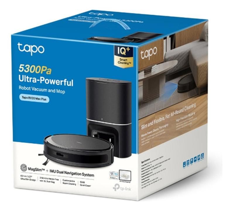 Aspiradora Robot Tp - link Tapo Rv20 Max + Base De Autovaciado Color Negro - GRUPO CONTROL - TAPO-RV20-MAX-PLUS - ASPIRADORA ROBOT