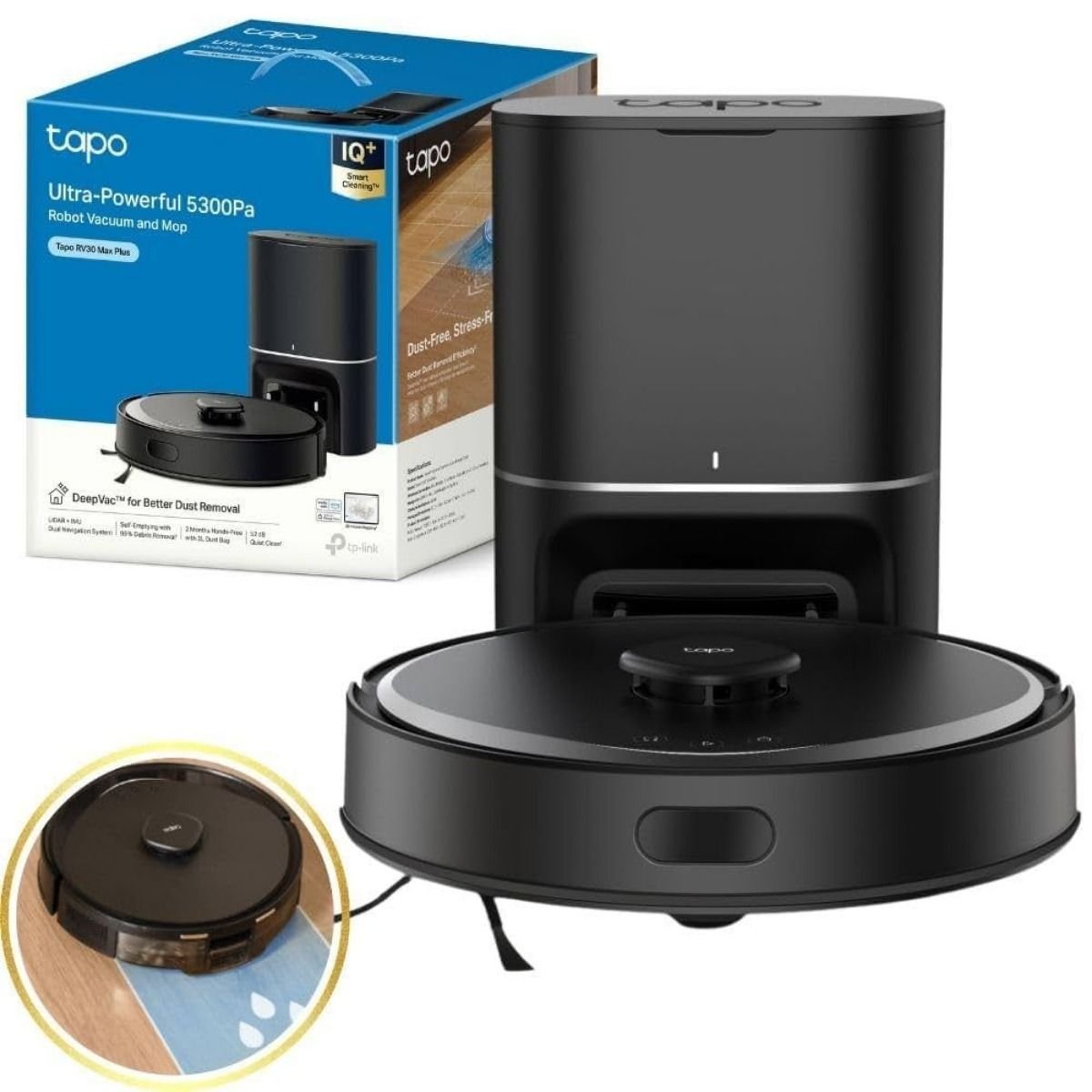 Aspiradora Robot Tp Link Tapo Rv30 Max Plus Base Autovaciado - GRUPO CONTROL - TAPO-RV30-MAX-PLUS - ASPIRADORA ROBOT
