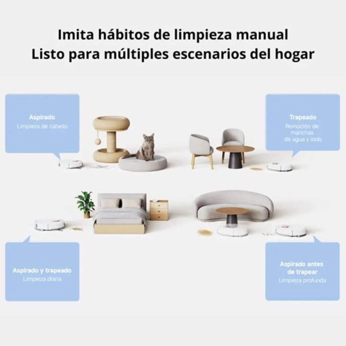 Aspiradora Robot Xiaomi H40 10000 Pa Trapeadora Blanca - GRUPO CONTROL - BHR07XCUS-H40 - ASPIRADORA ROBOT