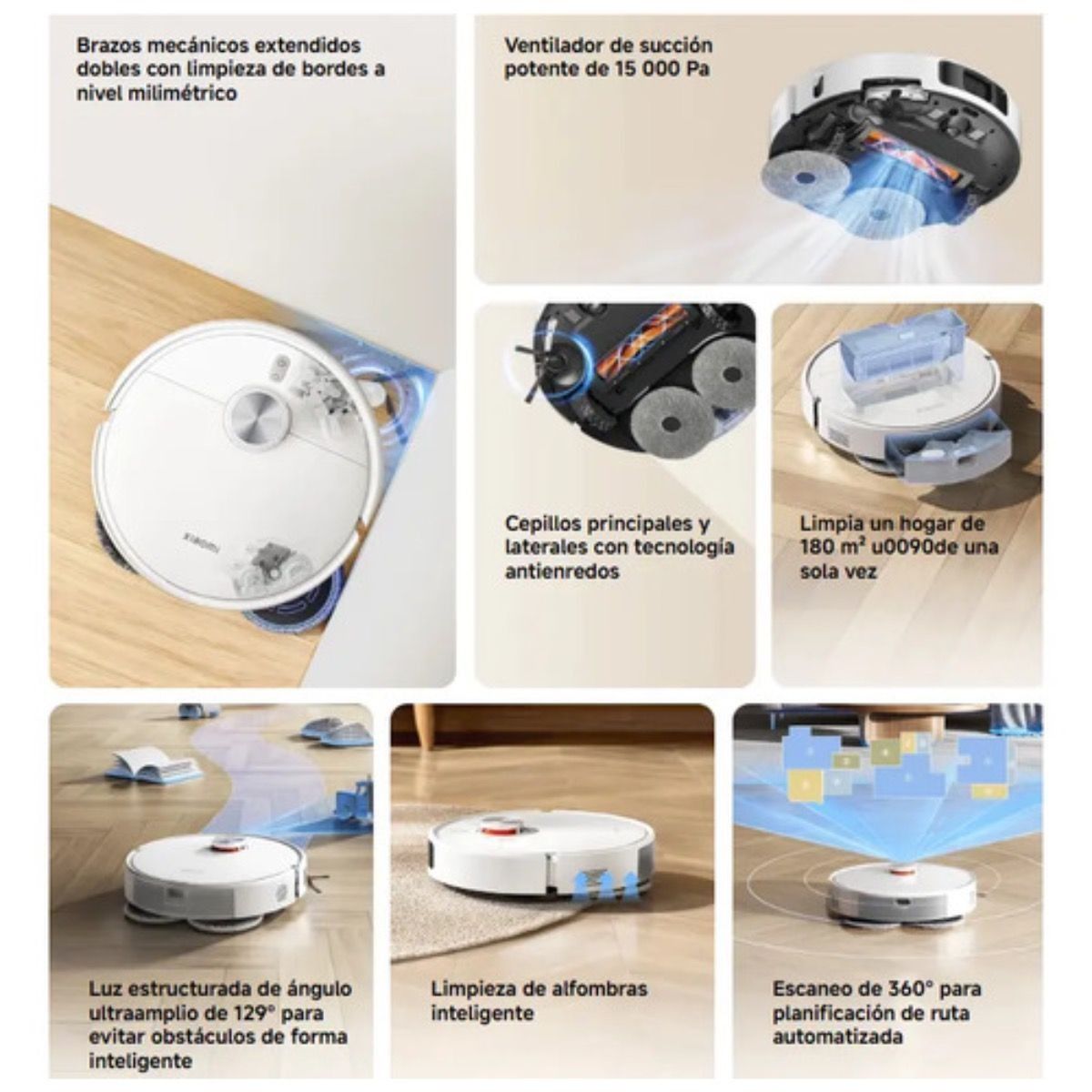 Aspiradora Xiaomi Robot Vacuum S40 Pro 15000 Pa Blanco - GRUPO CONTROL - BHR089OUS-S40 - ASPIRADORA ROBOT