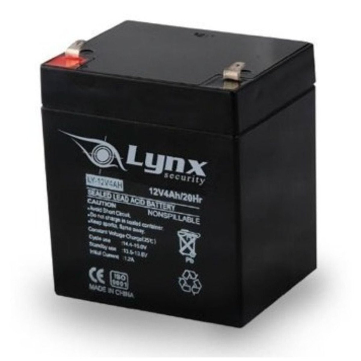 Batería Sellada 12V 4Ah LYNX Carga Seca - GRUPO CONTROL - PS412-LY - BATERIA
