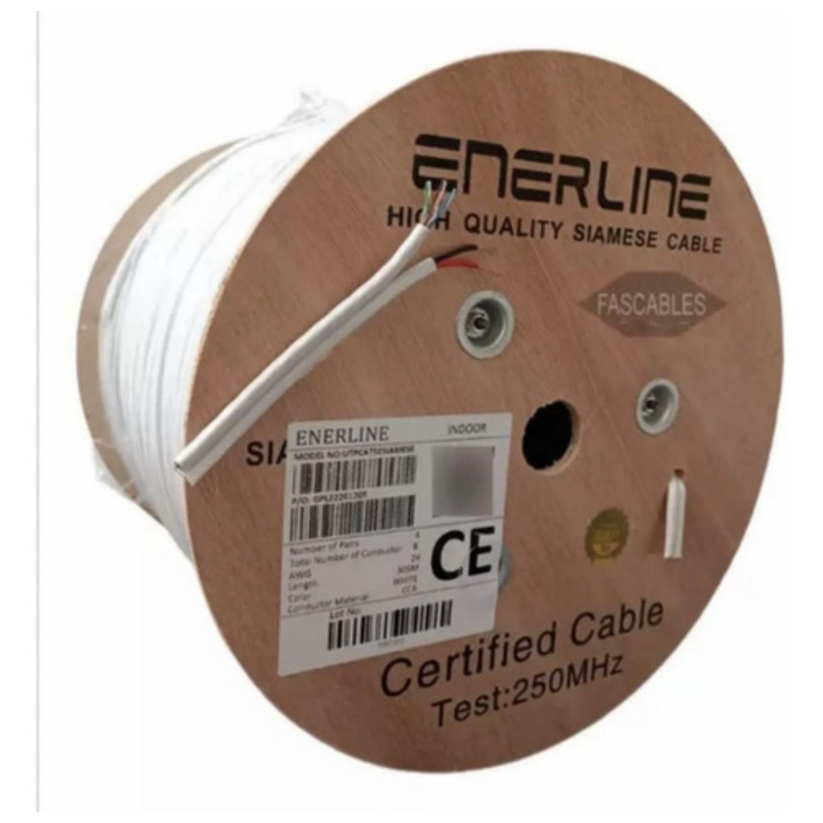 Bobina de Cable 305m Siamés Enerline UTP CAT5 Aleación - GRUPO CONTROL - UTPCAT5SIAMESE - CABLEADO