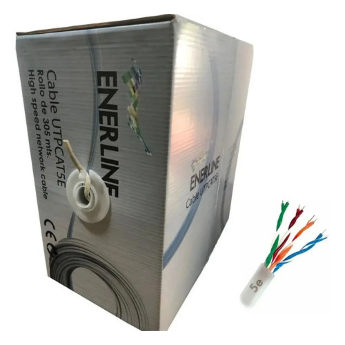Bobina de Cable 305m Siamés Enerline UTP CAT5 Aleación - GRUPO CONTROL - UTPCAT5SIAMESE - CABLEADO