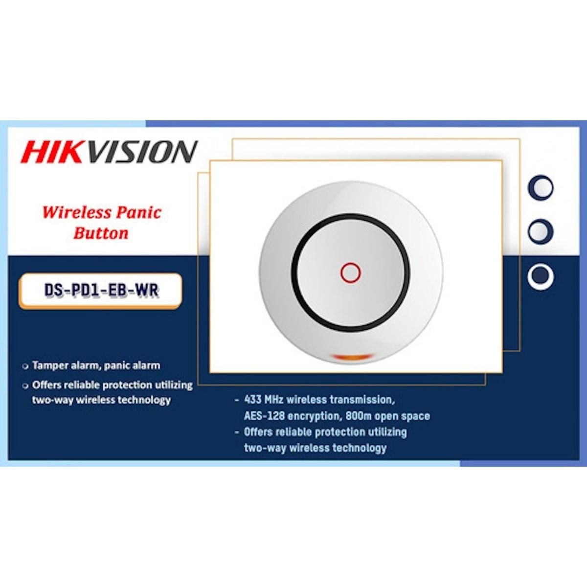 Botón De Pánico Hikvision DS - PD1 - EB - WR Para panel de alarma - GRUPO CONTROL - DS-PD1-EB-WR - ALARMA