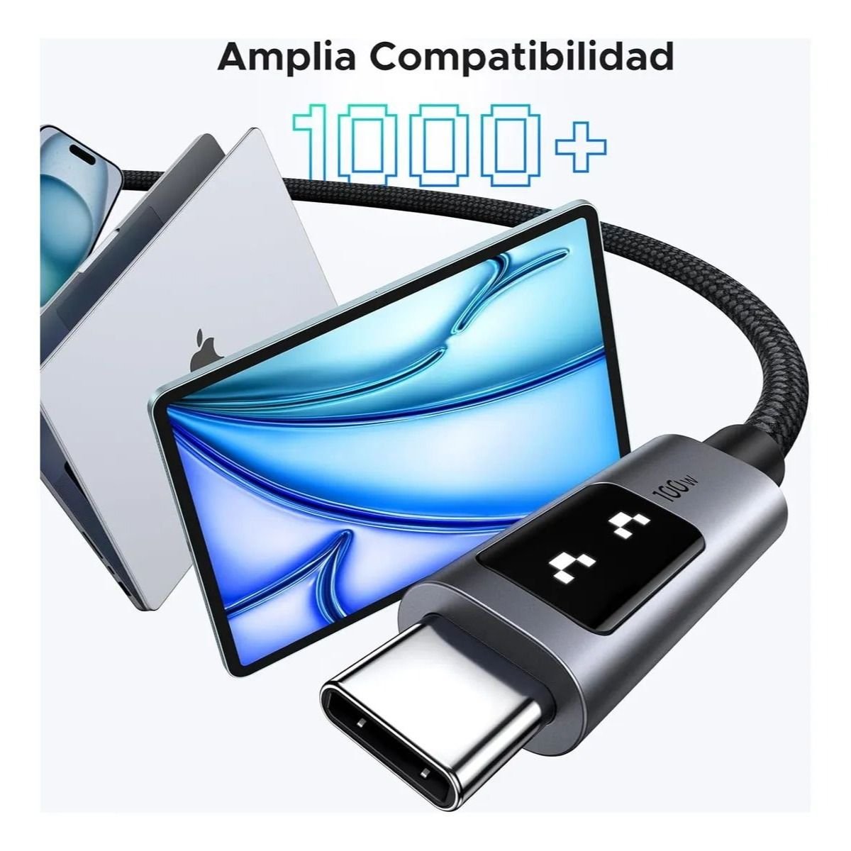 Cable Cargador Ugreen Uno Usb-c Carga Rápida 100w 480mbps 1m Negro - GRUPO CONTROL - L509-35501 - CABLE DE CELULAR