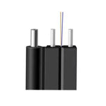 Cable de Fibra FTTH (fibra hasta el hogar) autoportante: GJYXFCH G.657A1 monomodo Estructura de mariposa con 2 FRP (polímero reforzado con fibra) y 1 cable de acero 2 núcleos LSZH, negro - GRUPO CONTROL - DS-FOGX-B6A1-L0/2C/1km - CABLE DE RED