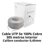 Cable De Red Utp Cat 5 LPS 100% Cobre 100 M Blanco - GRUPO CONTROL - UTPCAT5100CU_LPS - CABLE DE RED