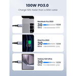 Cable UGREEN USB - C a USB - C 100W Carga Rápida 2m | US316 - GRUPO CONTROL - US316-70429 - CABLE DE CELULAR