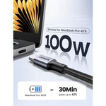 Cable UGREEN USB - C a USB - C 100W Carga Rápida 2m | US316 - GRUPO CONTROL - US316-70429 - CABLE DE CELULAR