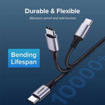 Cable UGREEN USB - C a USB - C 60W Carga Rápida 1m | US261 - GRUPO CONTROL - US261-50150 - CABLE DE CELULAR