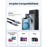 Cable UGREEN USB - C a USB - C 60W Nylon 2m Para Celular | US261 - GRUPO CONTROL - US261-50152 - CABLE DE CELULAR