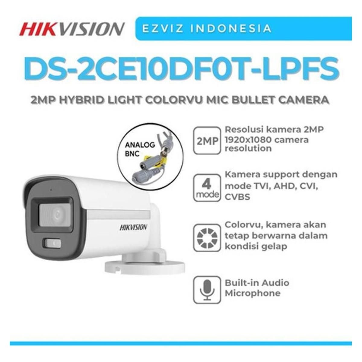Camara Bala Hikvision 2MP 1080p Vision Nocturna DS - 2CE10DF0T - LPFS - GRUPO CONTROL - DS-2CE10DF0T-LPFS - CAMARA