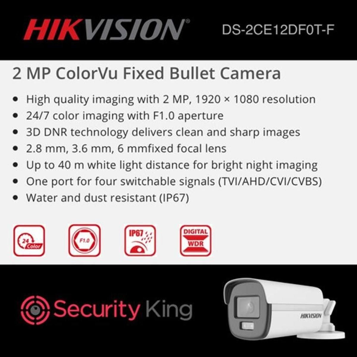 Cámara Bala Hikvision ColorVu Audio DS-2CE12DF0T-LFS - GRUPO CONTROL - DS-2CE12DF0T-LFS(2.8mm) - CAMARA