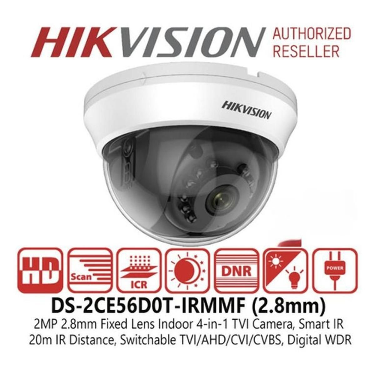 Cámara de Seguridad Hikvision 5mp Domo VPITF - GRUPO CONTROL - DS-2CE56H0T-IRMMF(2.8mm) -