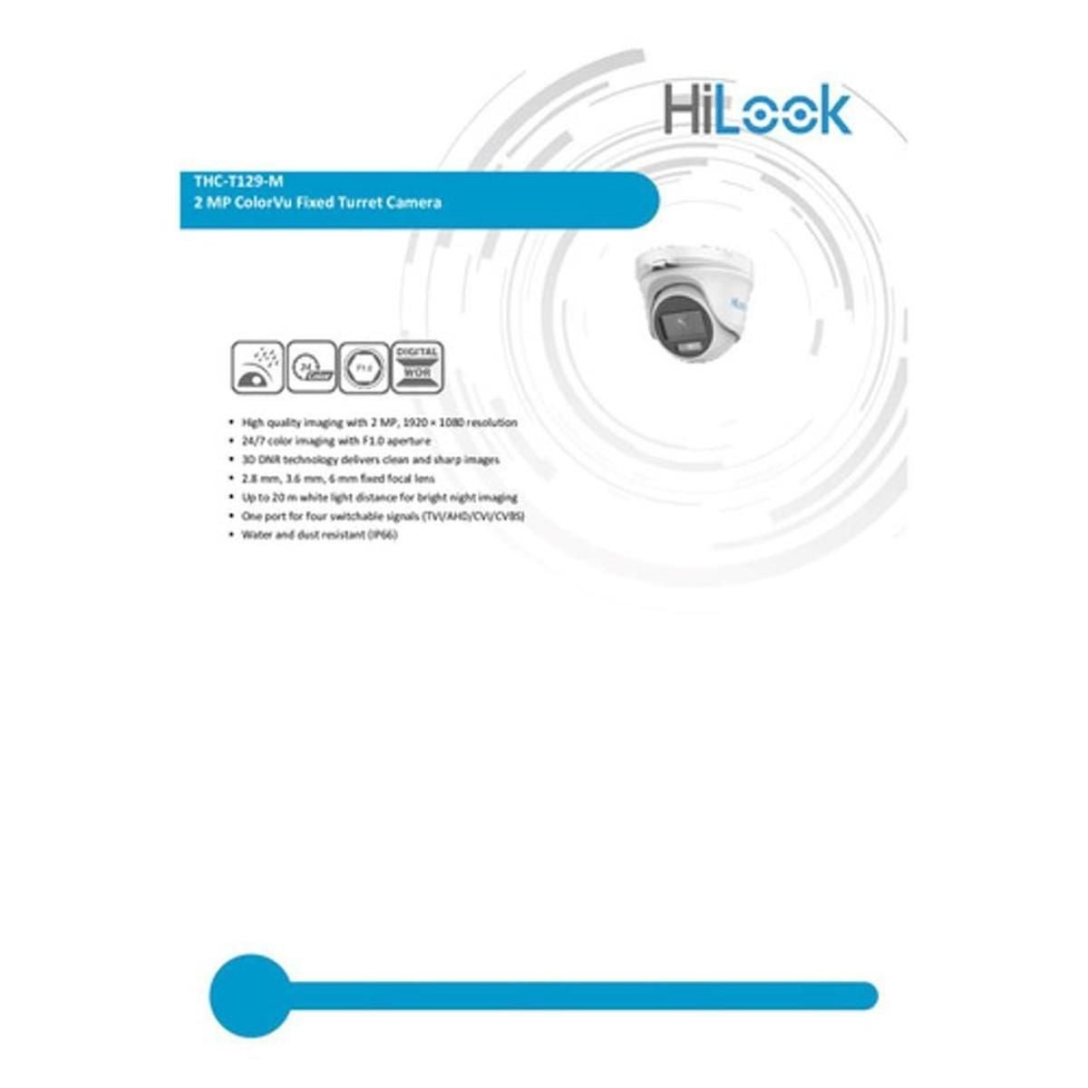 Cámara de Seguridad Hilook Domo 2mp Exterior T129-M - GRUPO CONTROL - THC-T129-M(2.8mm) - CAMARA