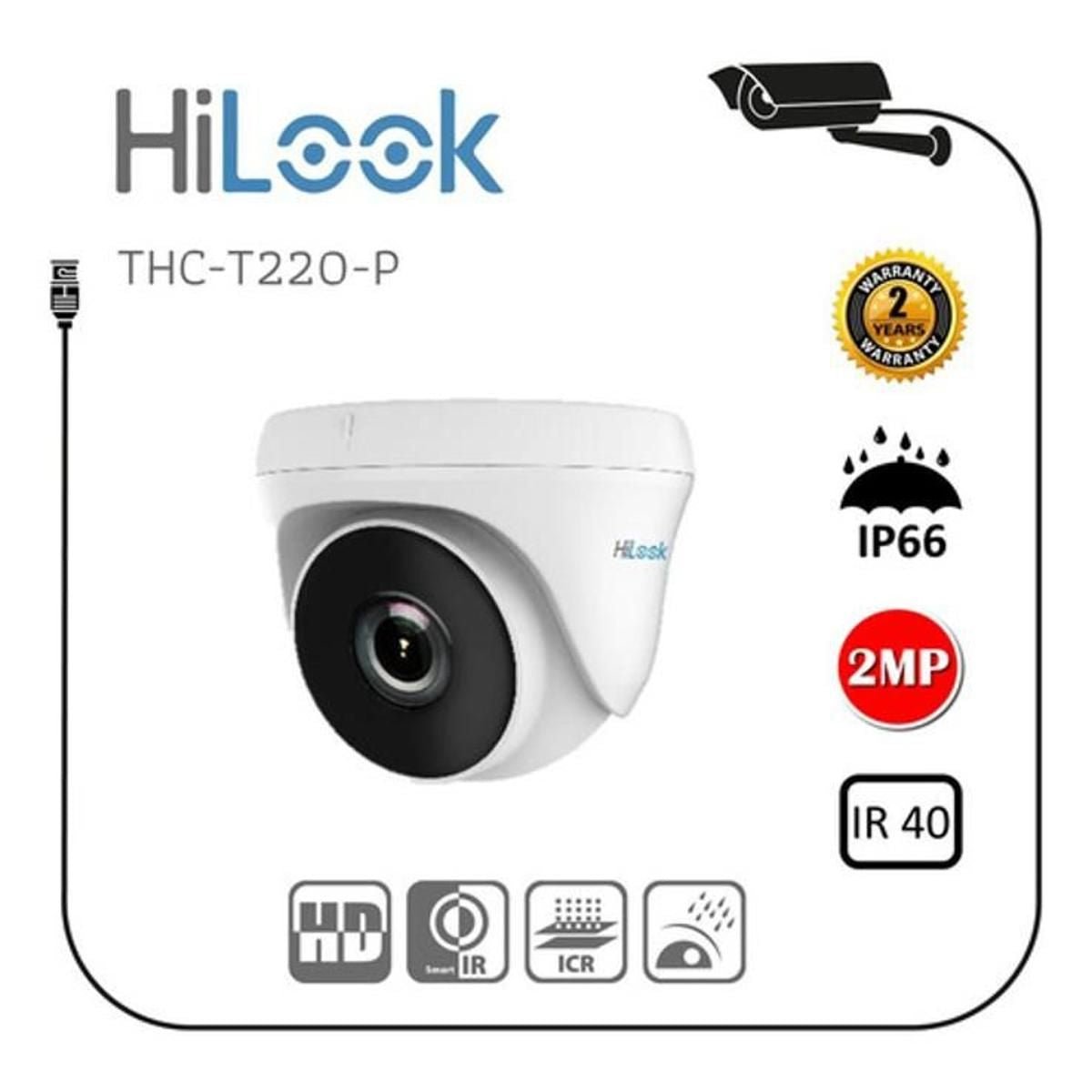 Cámara de Seguridad Hilook Torreta THC-T220-P 2MP 2.8mm - GRUPO CONTROL - THC-T220-P(2.8mm) - CAMARA