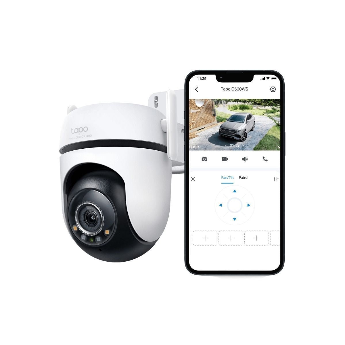 Cámara de Seguridad Tp Link WIFi 2K Robótica Exterior TAPO C520WS - GRUPO CONTROL - TAPOC520WS - CAMARA WIFI