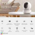 Cámara de seguridad WIFI EZVIZ TY1 2 MP 1080P F4mm Pan and Tilt - GRUPO CONTROL - CS-TY1-R105-1L2WF - CAMARA WIFI