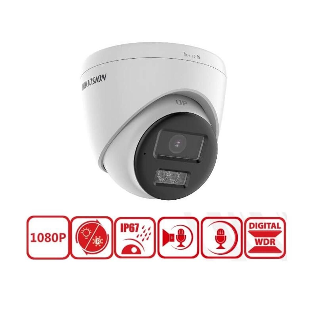 Cámara Hikvision Domo 2MP Audio 2.8mm Exterior DS-2CE78D0T - GRUPO CONTROL - DS-2CE78D0T-LTS(2.8mm) - CAMARA