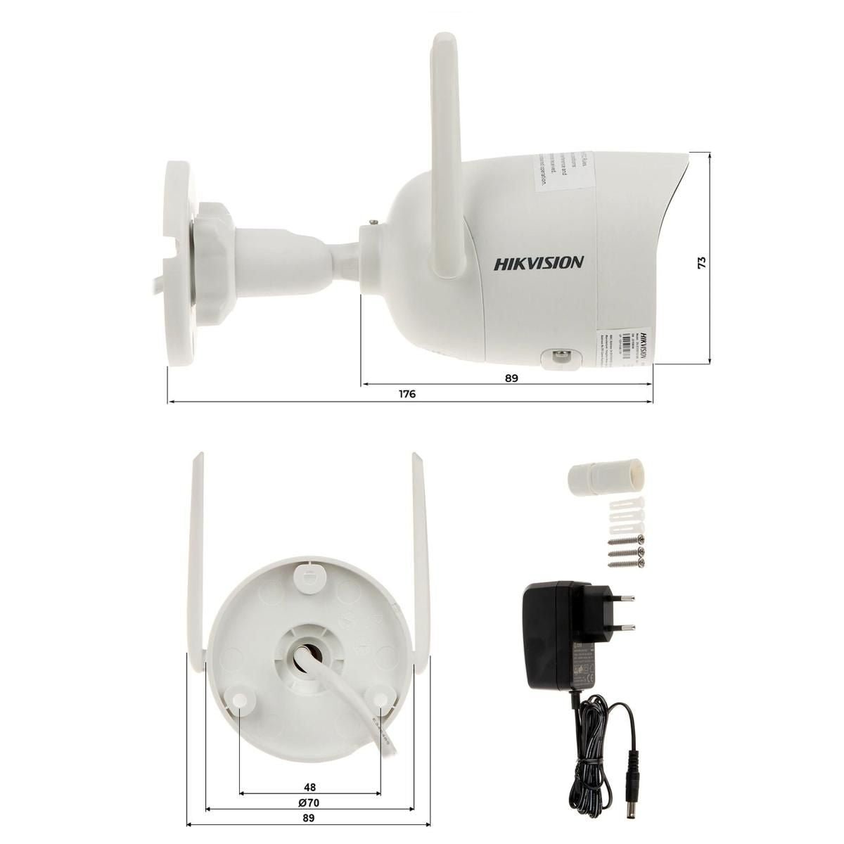 Cámara Hikvision Wifi Exterior 2MP IR 2.8mm DS - 2CV2021G2 - GRUPO CONTROL - DS-2CV2021G2-IDW - CAMARA