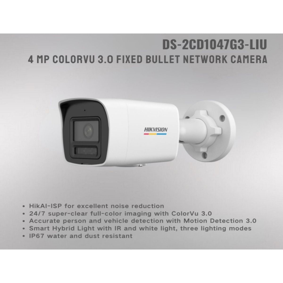 Cámara IP Hikvision DS - 2CD1047G3 - LIU 4MP ColorVu 3.0 Exterior - GRUPO CONTROL - DS-2CD1047G3-LIU - Product
