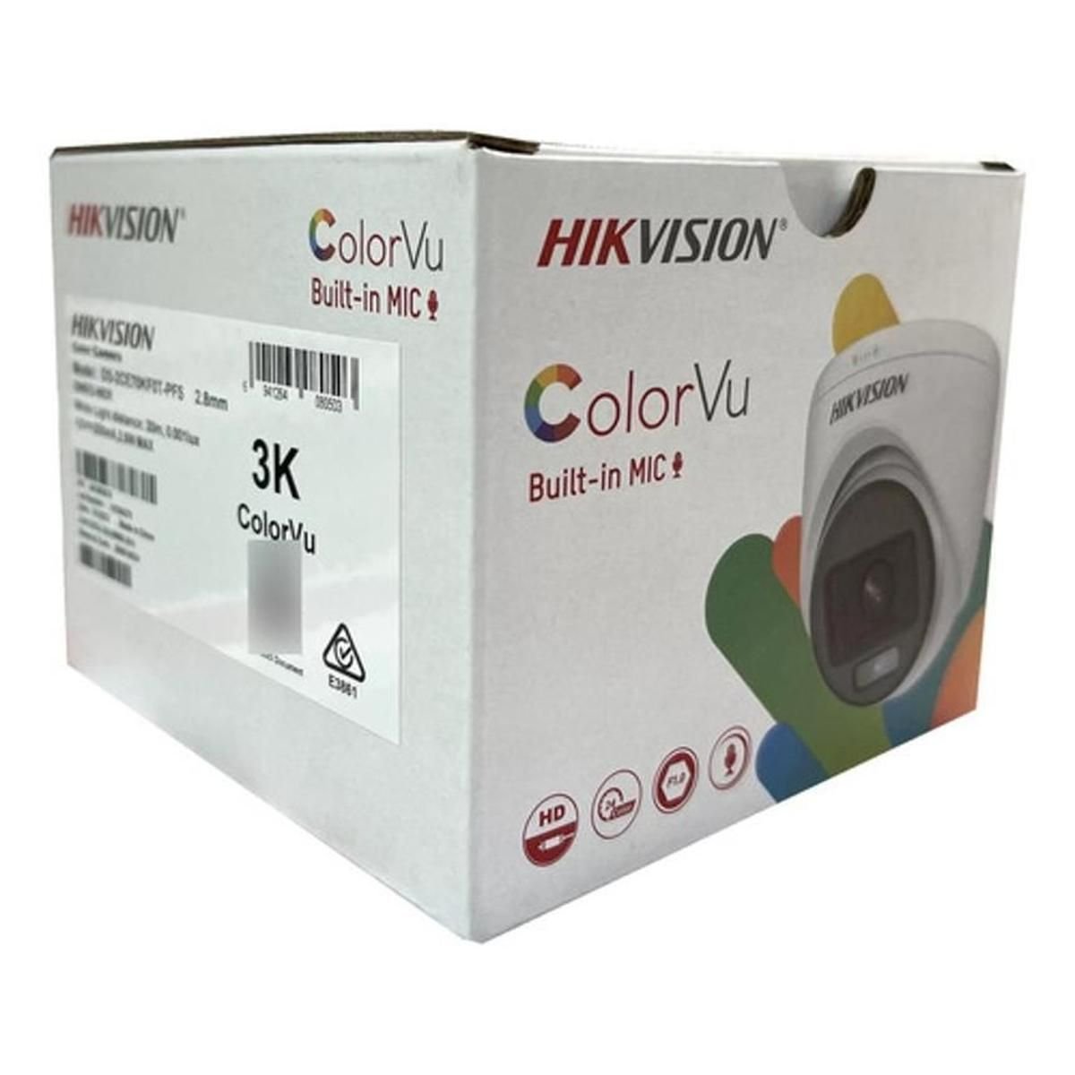 Camara Turret Hikvision 3k 2.8mm Colorvu DS-2CE70KF0T-PFS(2.8mm) - GRUPO CONTROL - DS-2CE70KF0T-PFS(2.8mm) - CAMARA
