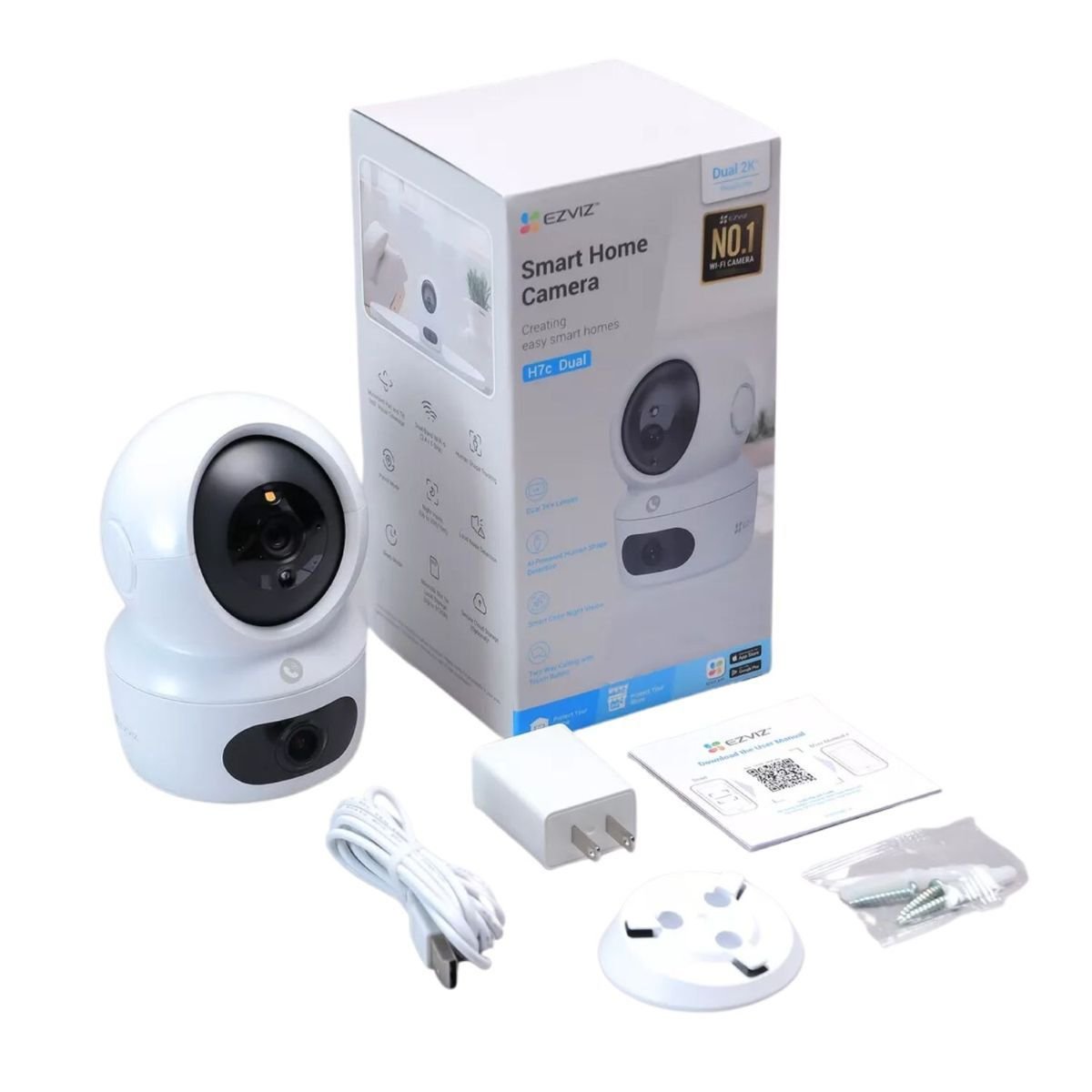 Cámara WiFi Ezviz H7C Dual 4MP 2K+ de Seguridad Interior Doble Lente 360°–CS - H7C - R100 - 8G44WF - GRUPO CONTROL - CS-H7C-R100-8G44WF - CAMARA WIFI