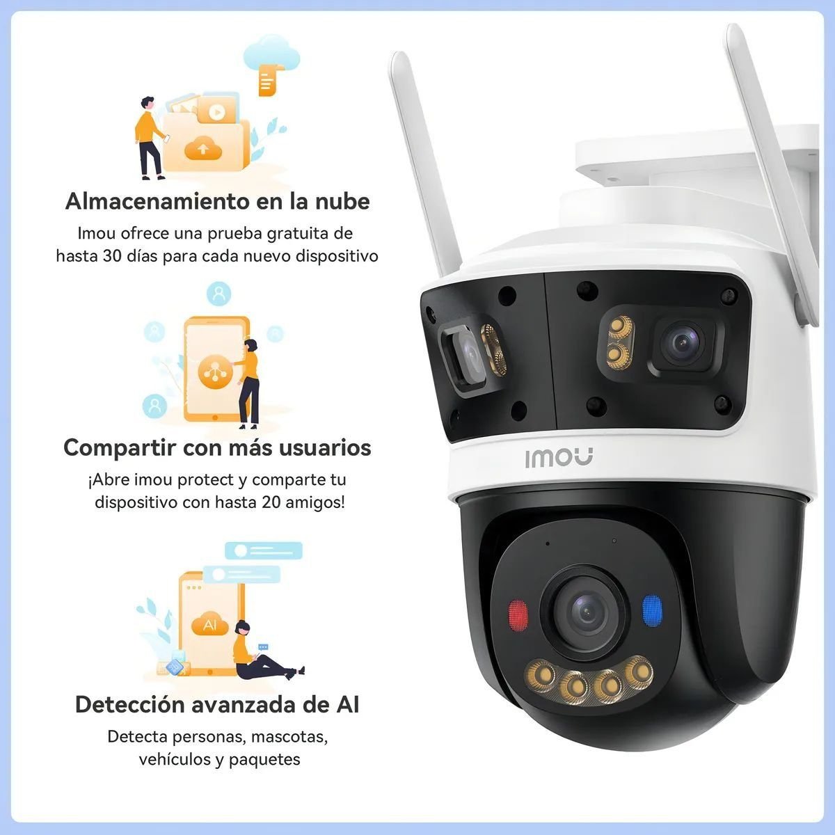 Cámara WiFi6 Imou Cruiser Triple lente 11MP IP67 IPC - S7UN - 11M0WED - GRUPO CONTROL - IPC-S7UN-11M0WED - CAMARA WIFI