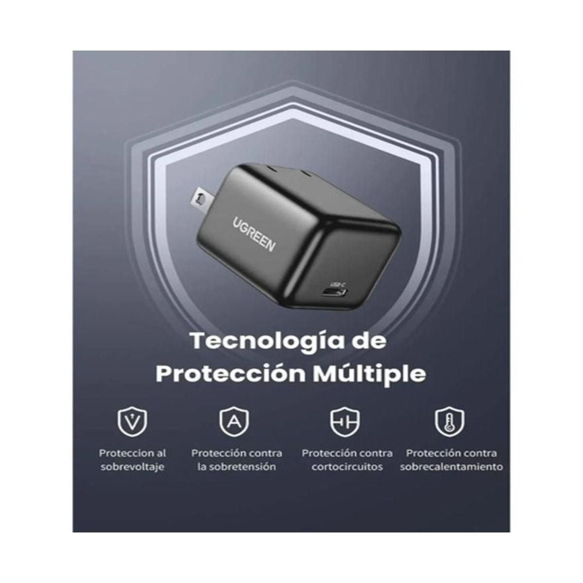 Cargador UGREEN X512 20W GaN USB-C 55527 - GRUPO CONTROL - X512-55527 - Product