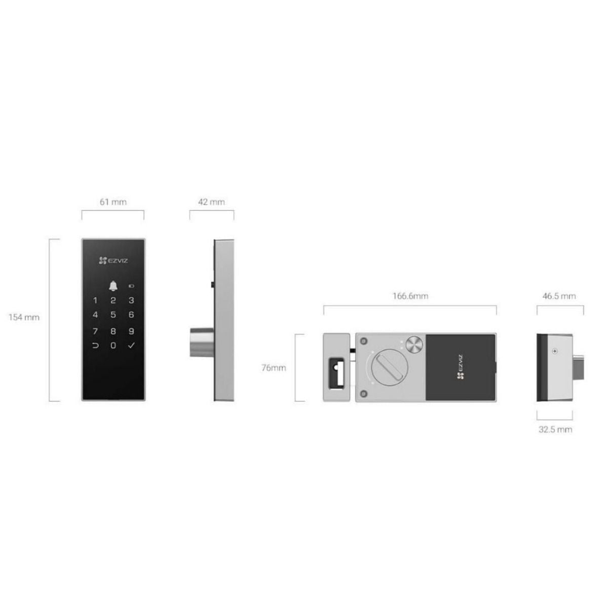 Cerradura smart EZVIZ DL03 6 Aperturas CS - DL03 - R100 - WP - BK - GRUPO CONTROL - CS-DL03-R100-WP-BK - CERRADURA